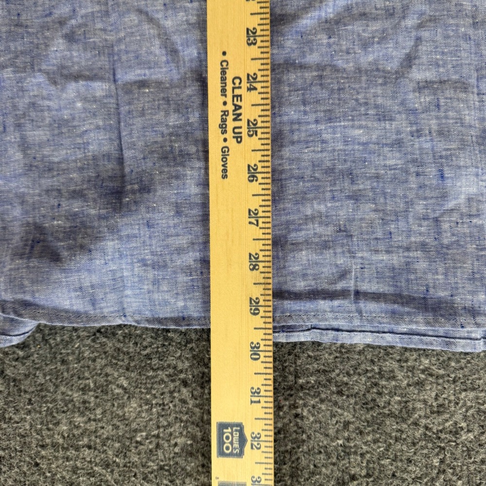 UNTUCKit Mens XL Blue Linen Wrinkle Resistant Short Sleeve Shirt NEW Button Up - Picture 6 of 7